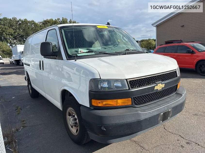 2020 Chevrolet Express G2500 VIN: 1GCWGAFG0L1252667 Lot: 40832225