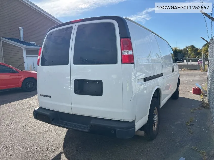 2020 Chevrolet Express G2500 VIN: 1GCWGAFG0L1252667 Lot: 40832225