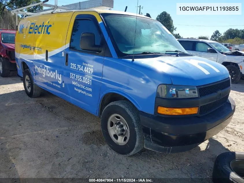 2020 Chevrolet Express Cargo Rwd 2500 Regular Wheelbase Wt VIN: 1GCWGAFP1L1193855 Lot: 40847904