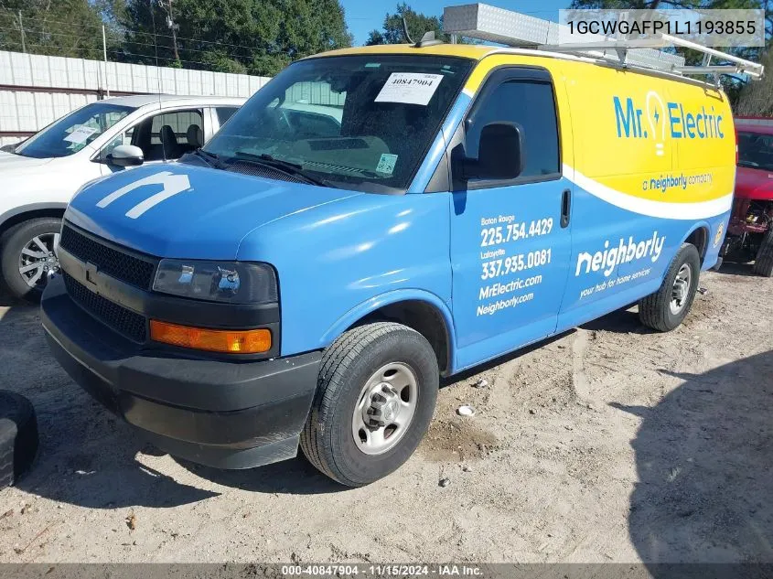 2020 Chevrolet Express Cargo Rwd 2500 Regular Wheelbase Wt VIN: 1GCWGAFP1L1193855 Lot: 40847904