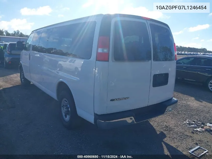 2020 Chevrolet Express Passenger Rwd 3500 Extended Wheelbase Lt VIN: 1GAZGPFG7L1246454 Lot: 40860680