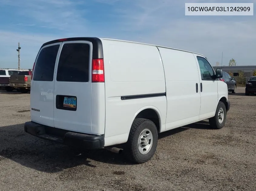 2020 Chevrolet Express Cargo Rwd 2500 Regular Wheelbase Wt VIN: 1GCWGAFG3L1242909 Lot: 40896941