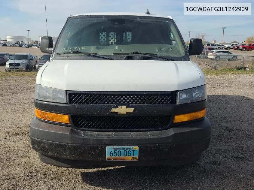 2020 Chevrolet Express Cargo Rwd 2500 Regular Wheelbase Wt VIN: 1GCWGAFG3L1242909 Lot: 40896941