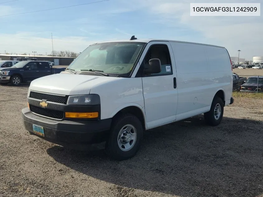 2020 Chevrolet Express Cargo Rwd 2500 Regular Wheelbase Wt VIN: 1GCWGAFG3L1242909 Lot: 40896941