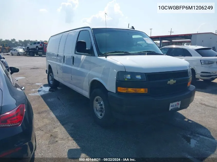 2021 Chevrolet Express Cargo Rwd 2500 Extended Wheelbase Wt VIN: 1GCWGBFP6M1206249 Lot: 40144631