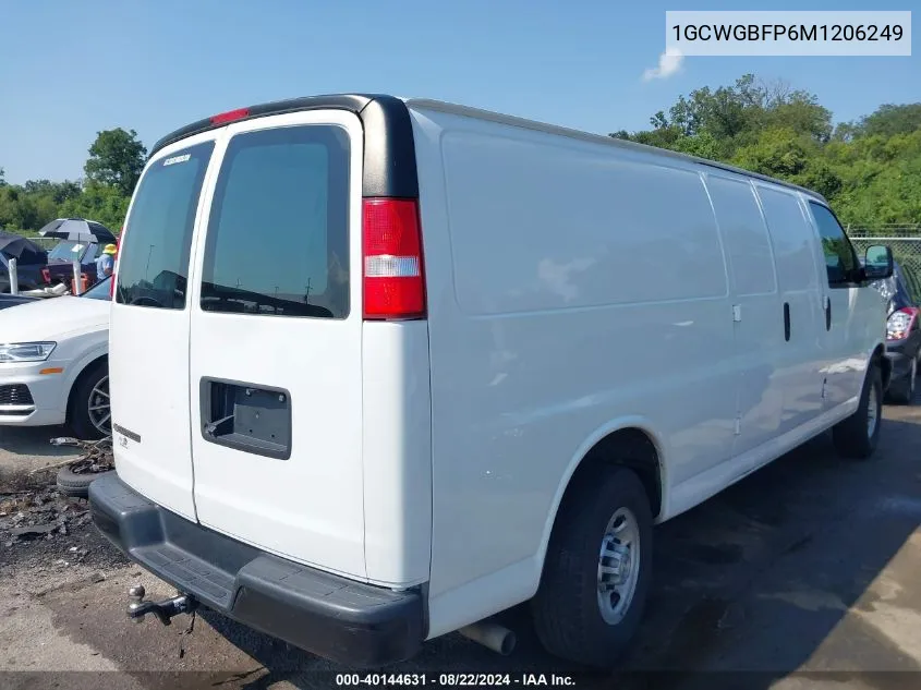 2021 Chevrolet Express Cargo Rwd 2500 Extended Wheelbase Wt VIN: 1GCWGBFP6M1206249 Lot: 40144631