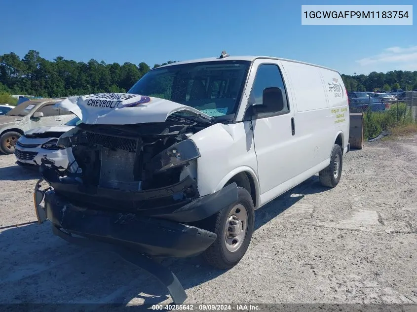 2021 Chevrolet Express Cargo Rwd 2500 Regular Wheelbase Wt VIN: 1GCWGAFP9M1183754 Lot: 40285642