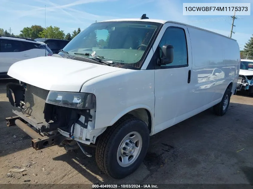 2021 Chevrolet Express Cargo Rwd 2500 Extended Wheelbase Wt VIN: 1GCWGBF74M1175373 Lot: 40499328