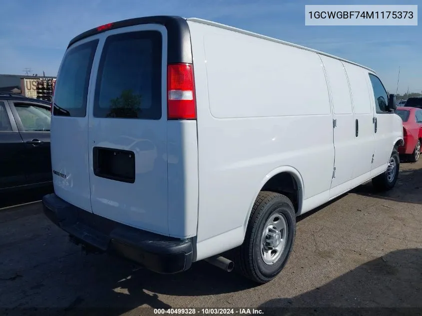 2021 Chevrolet Express Cargo Rwd 2500 Extended Wheelbase Wt VIN: 1GCWGBF74M1175373 Lot: 40499328