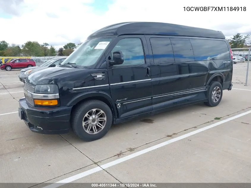 2021 Chevrolet Express Cargo Rwd 2500 Extended Wheelbase Wt VIN: 1GCWGBF7XM1184918 Lot: 40511344