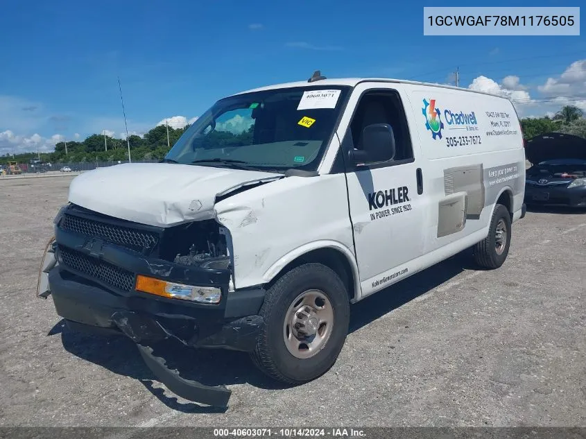 2021 Chevrolet Express Cargo Rwd 2500 Regular Wheelbase Wt VIN: 1GCWGAF78M1176505 Lot: 40603071