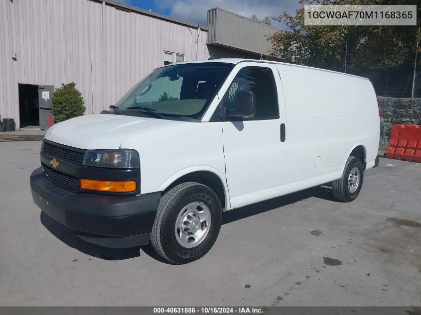 2021 Chevrolet Express Cargo Rwd 2500 Regular Wheelbase Wt VIN: 1GCWGAF70M1168365 Lot: 40631886