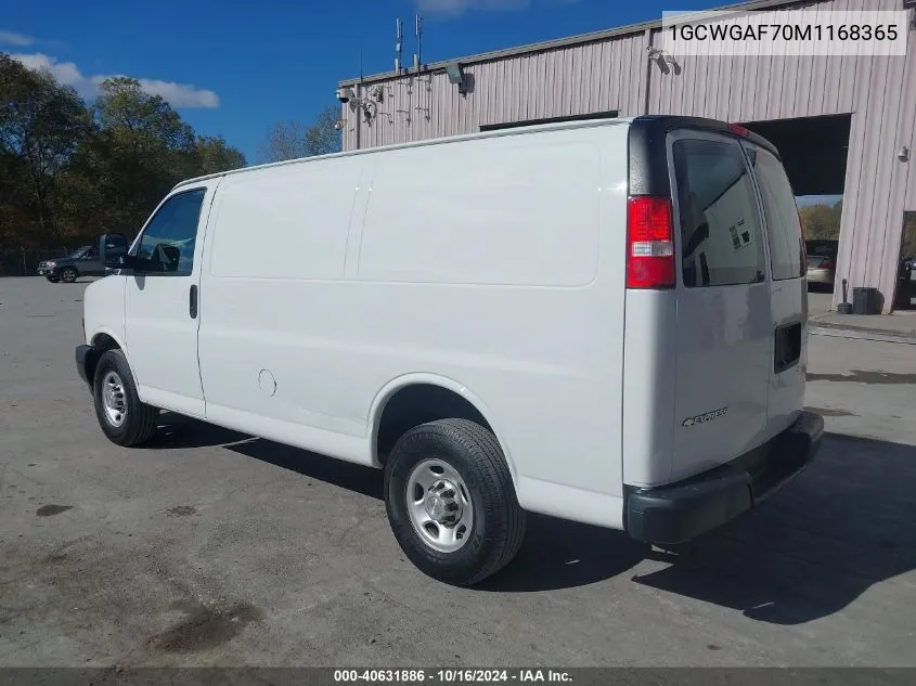 2021 Chevrolet Express Cargo Rwd 2500 Regular Wheelbase Wt VIN: 1GCWGAF70M1168365 Lot: 40631886