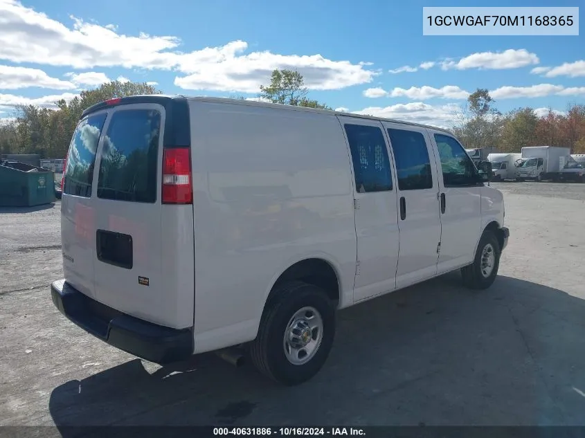 2021 Chevrolet Express Cargo Rwd 2500 Regular Wheelbase Wt VIN: 1GCWGAF70M1168365 Lot: 40631886