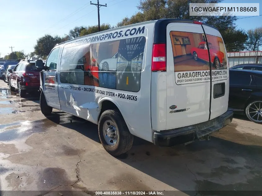 2021 Chevrolet Express Cargo Rwd 2500 Regular Wheelbase Wt VIN: 1GCWGAFP1M1188608 Lot: 40835838