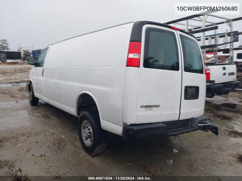 2021 Chevrolet Express Cargo VIN: 1GCWGBFP0M1260680 Lot: 40871834