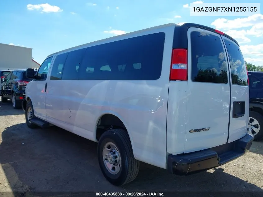 1GAZGNF7XN1255155 2022 Chevrolet Express Passenger Rwd 3500 Extended Wheelbase Ls