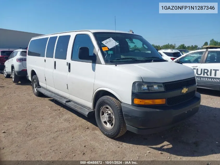 2022 Chevrolet Express Passenger Rwd 3500 Extended Wheelbase Ls VIN: 1GAZGNFP1N1287346 Lot: 40455572