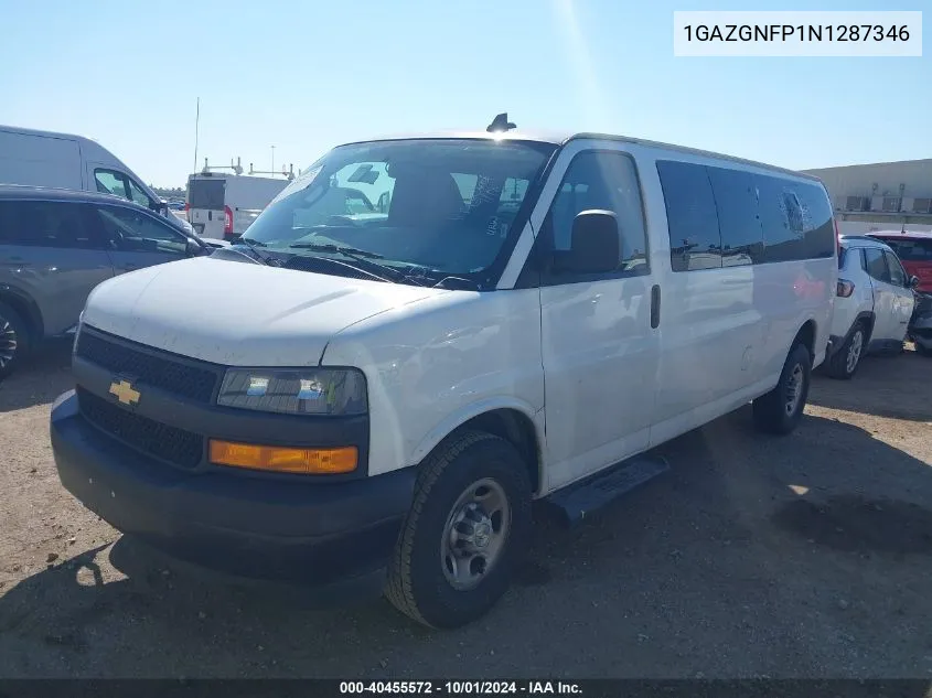 2022 Chevrolet Express Passenger Rwd 3500 Extended Wheelbase Ls VIN: 1GAZGNFP1N1287346 Lot: 40455572