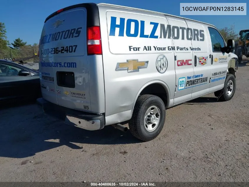 2022 Chevrolet Express Cargo Rwd 2500 Regular Wheelbase Wt VIN: 1GCWGAFP0N1283145 Lot: 40488635