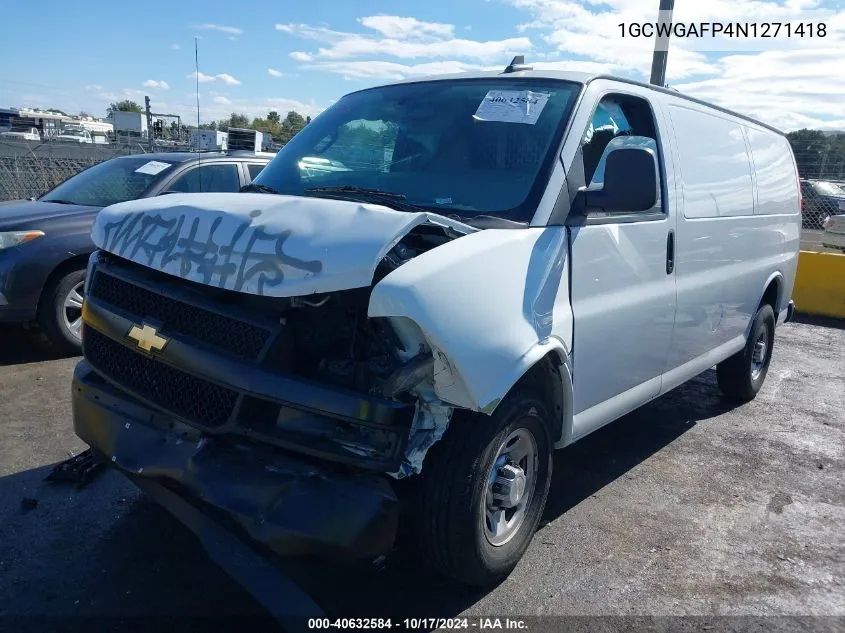 2022 Chevrolet Express Cargo Rwd 2500 Regular Wheelbase Wt VIN: 1GCWGAFP4N1271418 Lot: 40632584