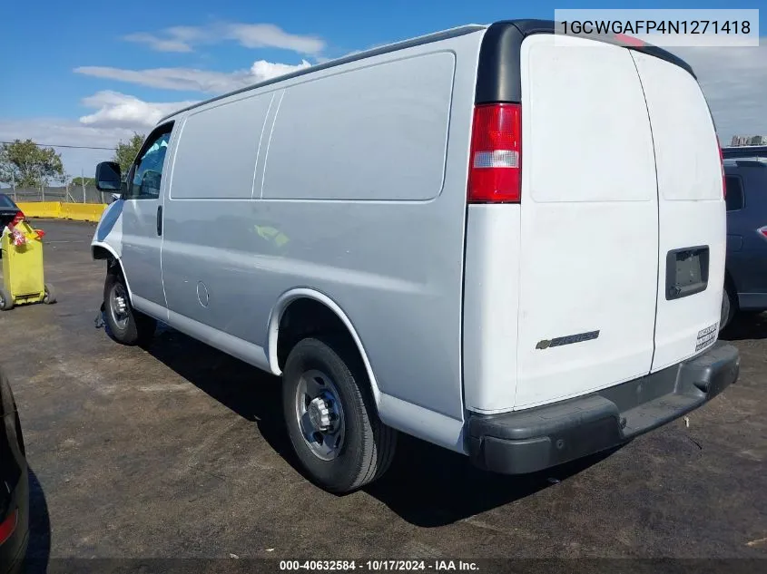 2022 Chevrolet Express Cargo Rwd 2500 Regular Wheelbase Wt VIN: 1GCWGAFP4N1271418 Lot: 40632584