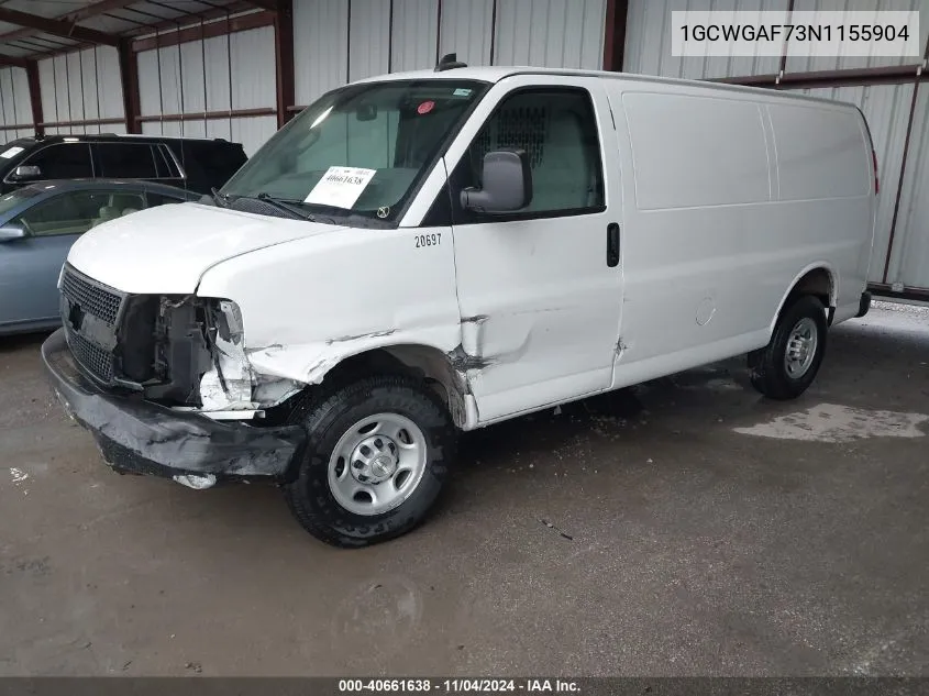 2022 Chevrolet Express Cargo Rwd 2500 Regular Wheelbase Wt VIN: 1GCWGAF73N1155904 Lot: 40661638