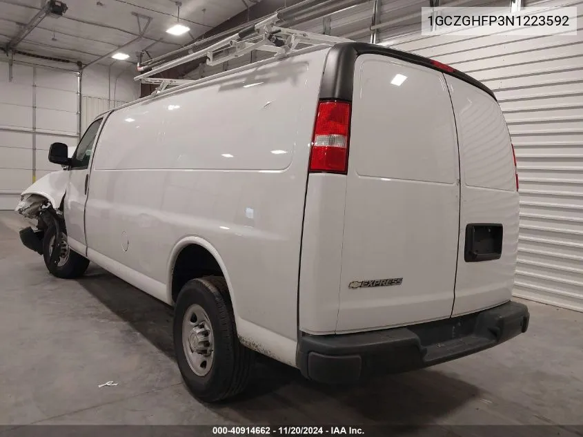 2022 Chevrolet Express Cargo Rwd 3500 Extended Wheelbase Wt VIN: 1GCZGHFP3N1223592 Lot: 40914662