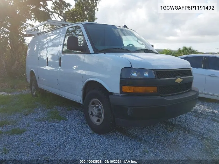 2023 Chevrolet Express Cargo Rwd 2500 Regular Wheelbase Wt VIN: 1GCWGAFP6P1191492 Lot: 40043536