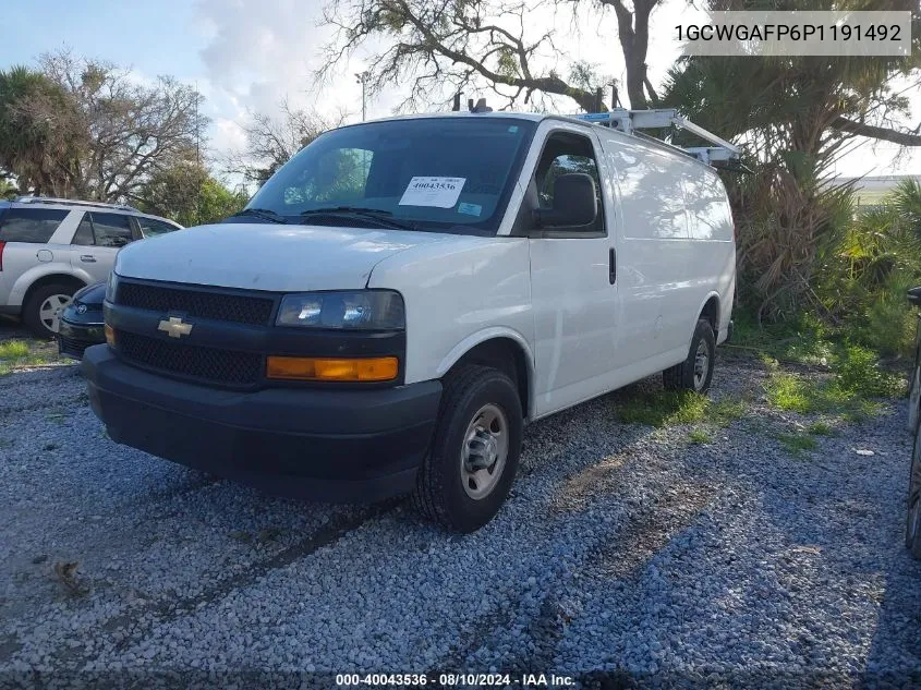 2023 Chevrolet Express Cargo Rwd 2500 Regular Wheelbase Wt VIN: 1GCWGAFP6P1191492 Lot: 40043536