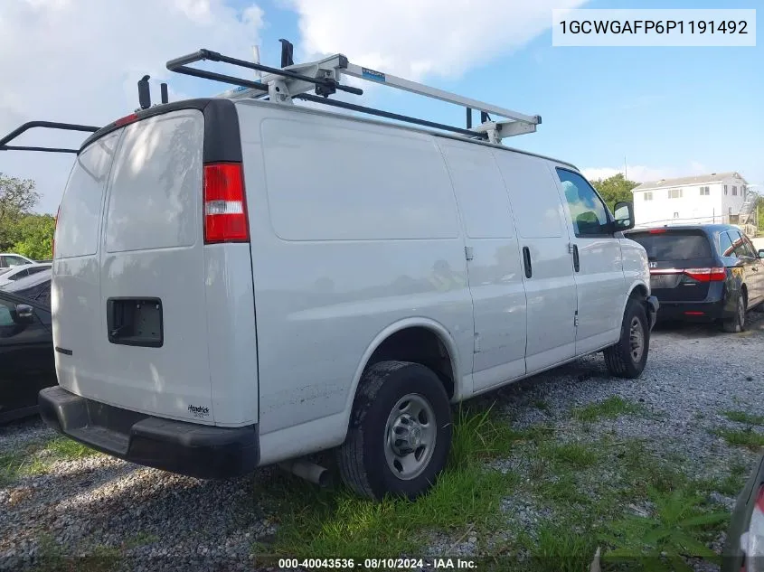 2023 Chevrolet Express Cargo Rwd 2500 Regular Wheelbase Wt VIN: 1GCWGAFP6P1191492 Lot: 40043536