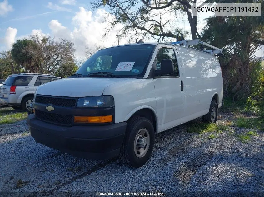 2023 Chevrolet Express Cargo Rwd 2500 Regular Wheelbase Wt VIN: 1GCWGAFP6P1191492 Lot: 40043536