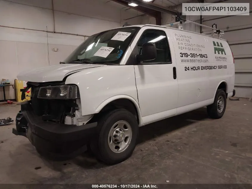 2023 Chevrolet Express Cargo Rwd 2500 Regular Wheelbase Wt VIN: 1GCWGAFP4P1103409 Lot: 40576234