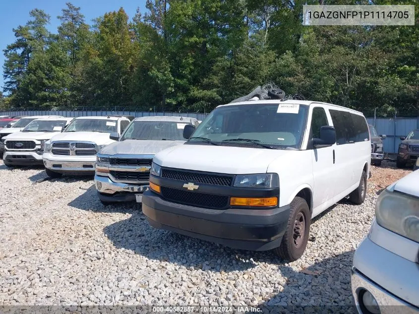 2023 Chevrolet Express Passenger Rwd 3500 Extended Wheelbase Ls VIN: 1GAZGNFP1P1114705 Lot: 40582857