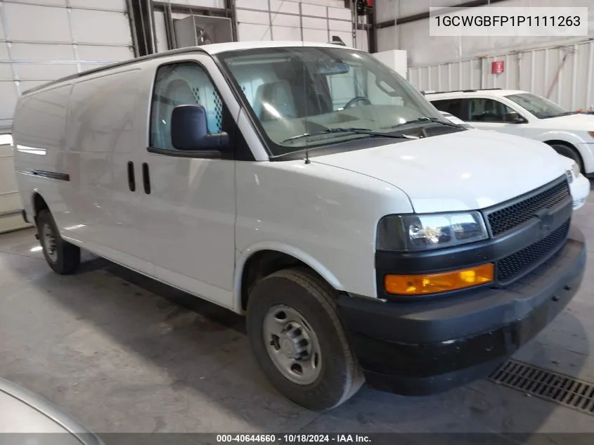 2023 Chevrolet Express Cargo Rwd 2500 Extended Wheelbase Wt VIN: 1GCWGBFP1P1111263 Lot: 40644660