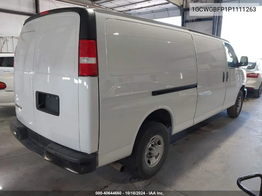 2023 Chevrolet Express Cargo Rwd 2500 Extended Wheelbase Wt VIN: 1GCWGBFP1P1111263 Lot: 40644660