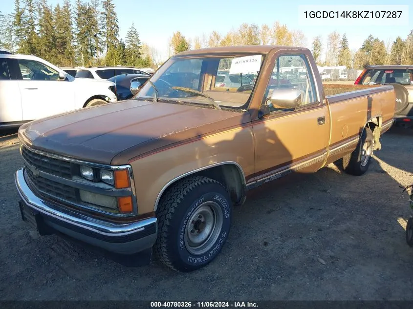 1989 Chevrolet Gmt-400 C1500 VIN: 1GCDC14K8KZ107287 Lot: 40780326