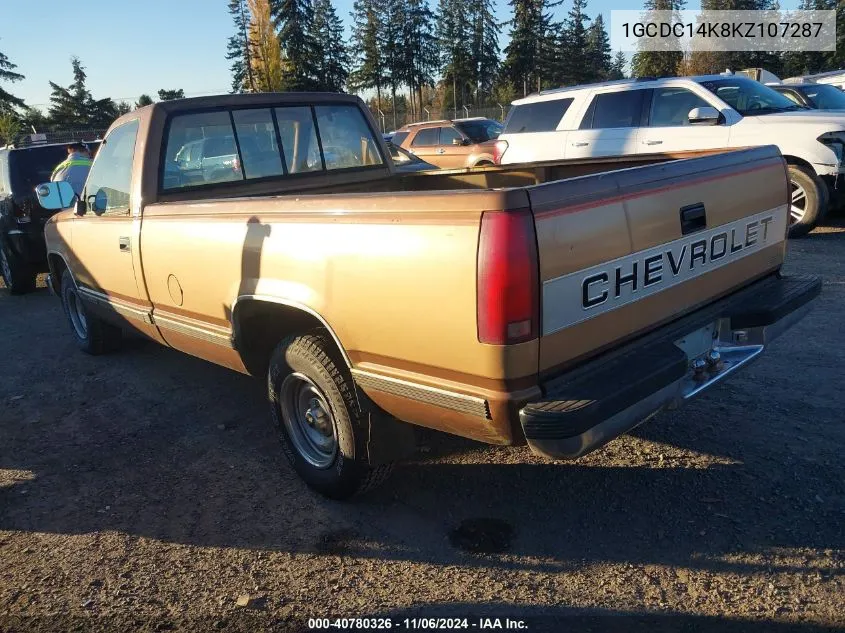 1989 Chevrolet Gmt-400 C1500 VIN: 1GCDC14K8KZ107287 Lot: 40780326