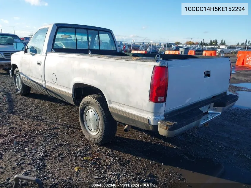 1989 Chevrolet Gmt-400 C1500 VIN: 1GCDC14H5KE152294 Lot: 40802948