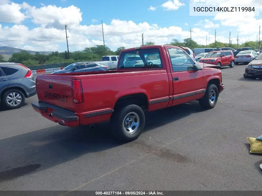 1990 Chevrolet Gmt-400 C1500 VIN: 1GCDC14K0LZ119984 Lot: 40277184