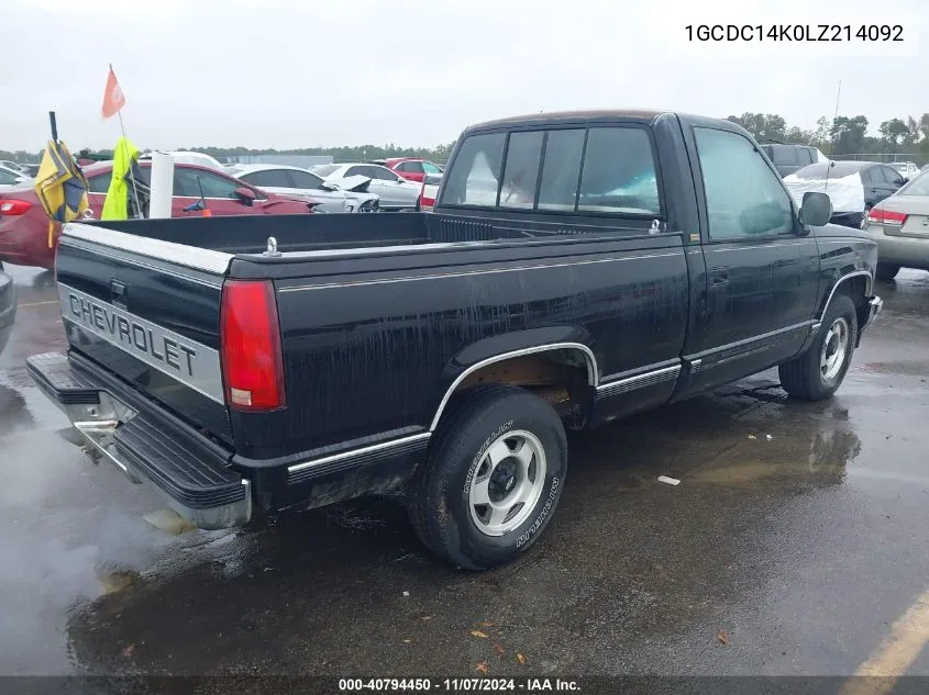 1990 Chevrolet Gmt-400 C1500 VIN: 1GCDC14K0LZ214092 Lot: 40794450