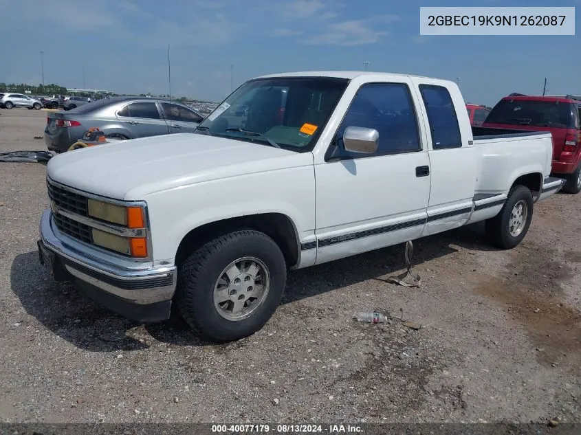 1992 Chevrolet Gmt-400 C1500 VIN: 2GBEC19K9N1262087 Lot: 40077179