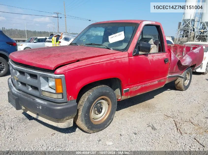 1992 Chevrolet Gmt-400 C1500 VIN: 1GCEC14Z7NE151004 Lot: 40541207