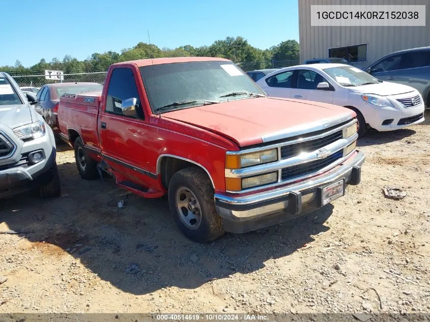 1994 Chevrolet Gmt-400 C1500 VIN: 1GCDC14K0RZ152038 Lot: 40514619