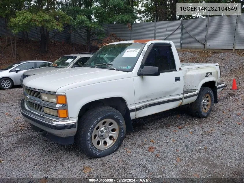 1995 Chevrolet Gmt-400 K1500 VIN: 1GCEK14K2SZ104649 Lot: 40455090