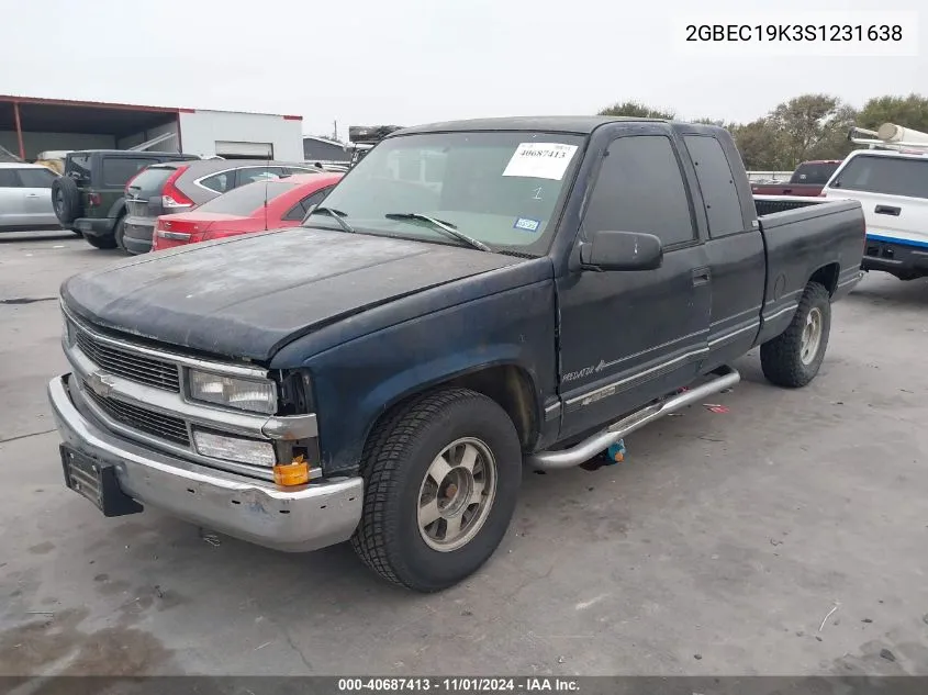 1995 Chevrolet Gmt-400 C1500 VIN: 2GBEC19K3S1231638 Lot: 40687413