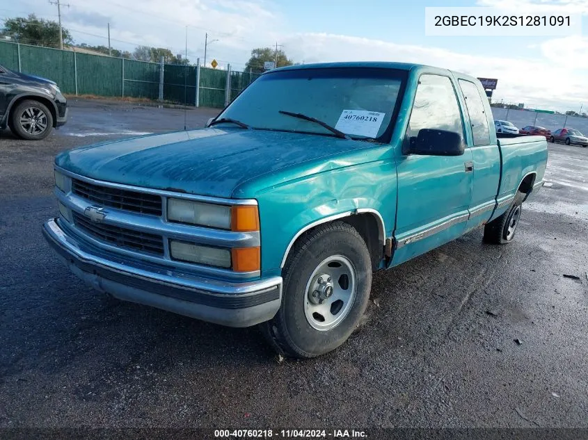 1995 Chevrolet Gmt-400 C1500 VIN: 2GBEC19K2S1281091 Lot: 40760218