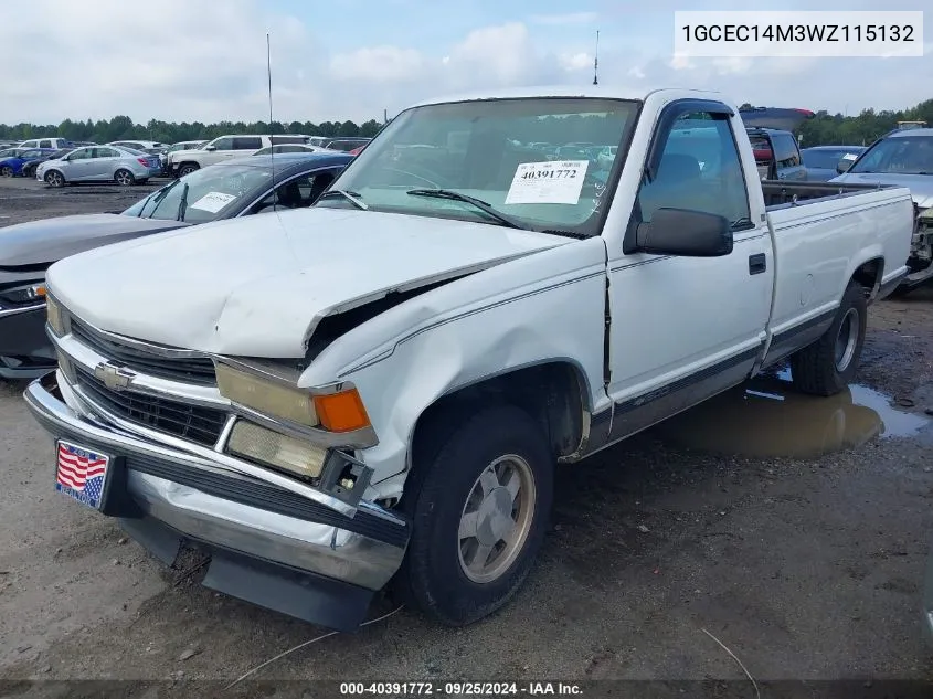 1998 Chevrolet C1500 Fleetside VIN: 1GCEC14M3WZ115132 Lot: 40391772