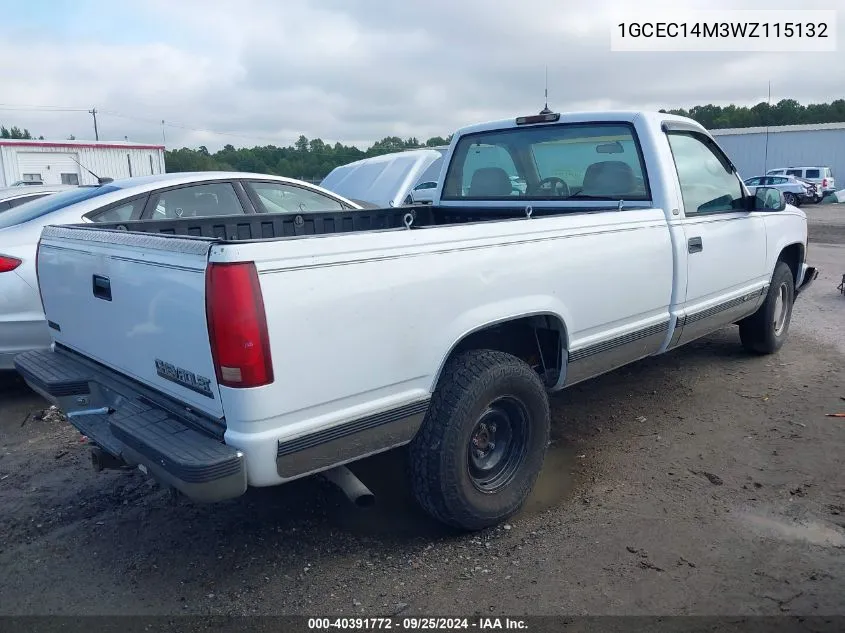 1998 Chevrolet C1500 Fleetside VIN: 1GCEC14M3WZ115132 Lot: 40391772