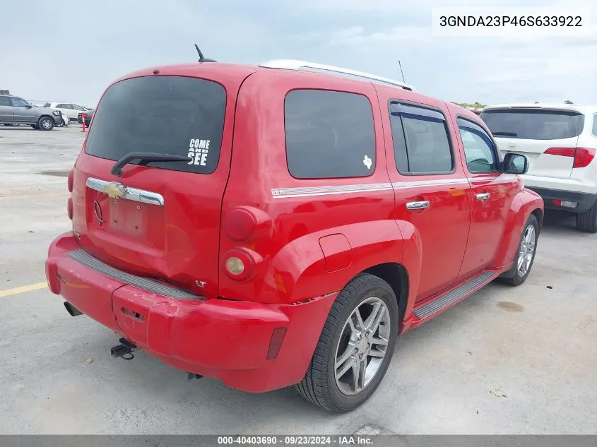 2006 Chevrolet Hhr Lt VIN: 3GNDA23P46S633922 Lot: 40403690